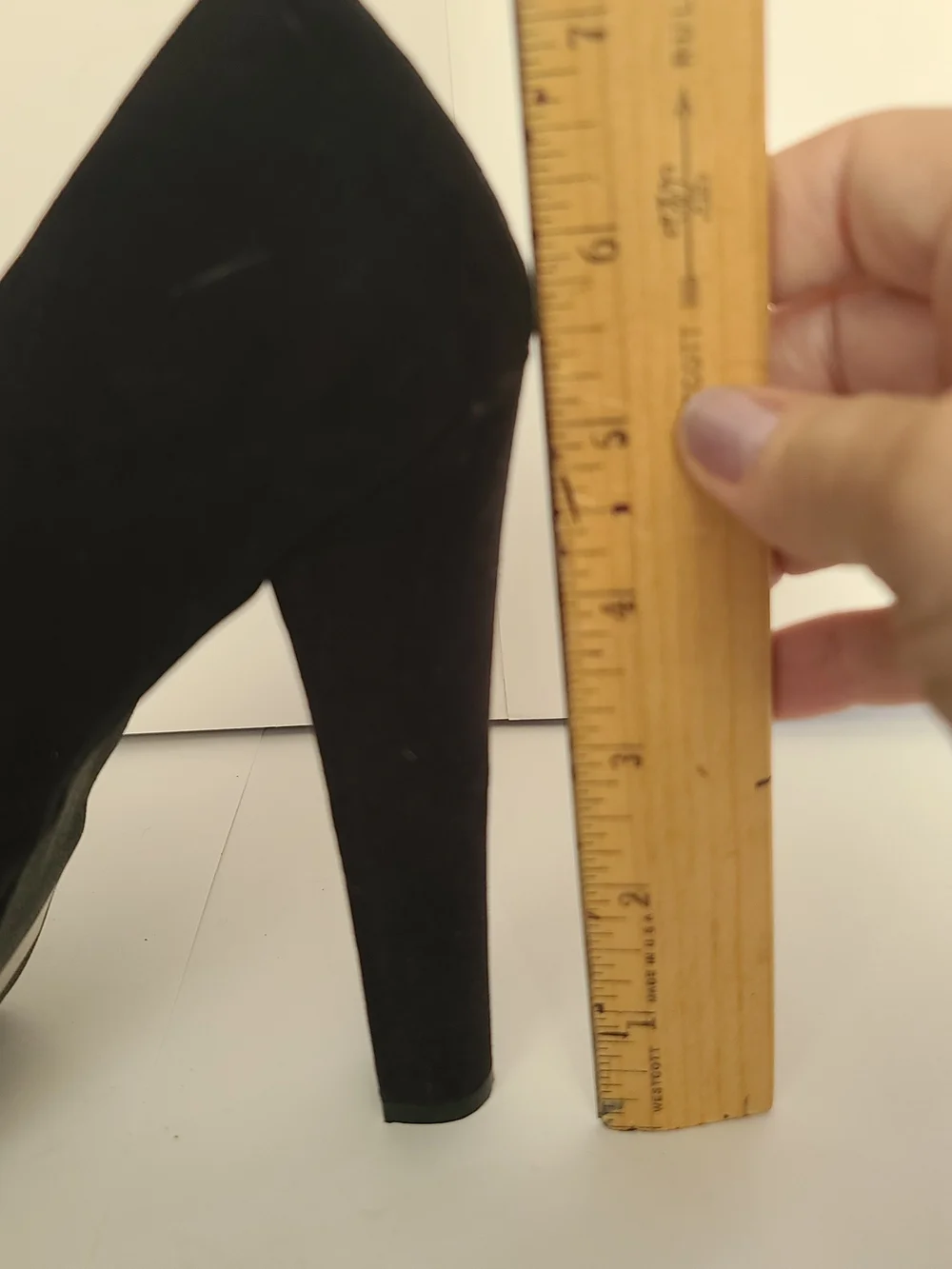 Shi by JOURNEYS Black Suede High Block Heel Pumps